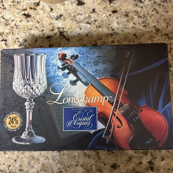 Vintage Longchamp Cristal d Arques set of 4 liqueur glasses - Picture 2 of 5